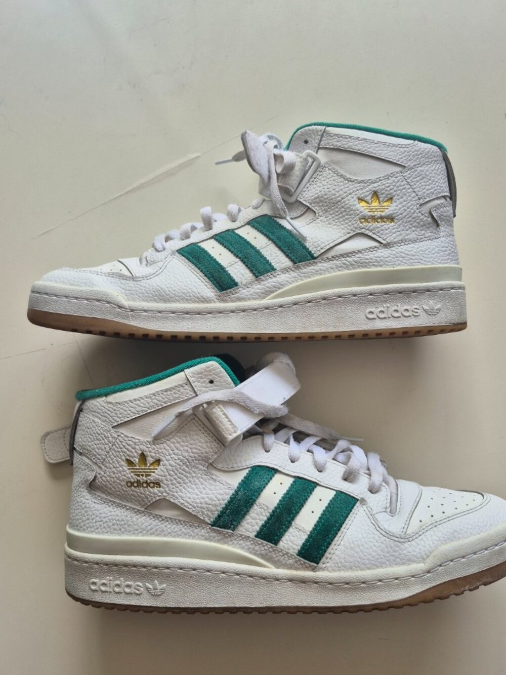 Adidas Forum Mid "White Teal" H00749 Men's US 12 Cloud White Gold Metallic Gum